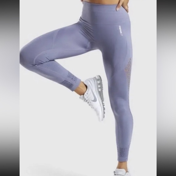 Gymshark Energy Seamless Cropped Leggings Dusty Purple - Picture 2 of 5